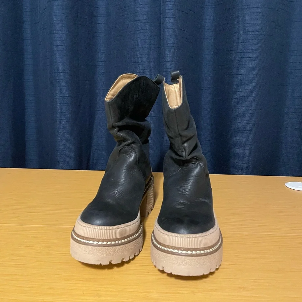 FREE PEOPLE NEW Mel Slouch Boots in Black